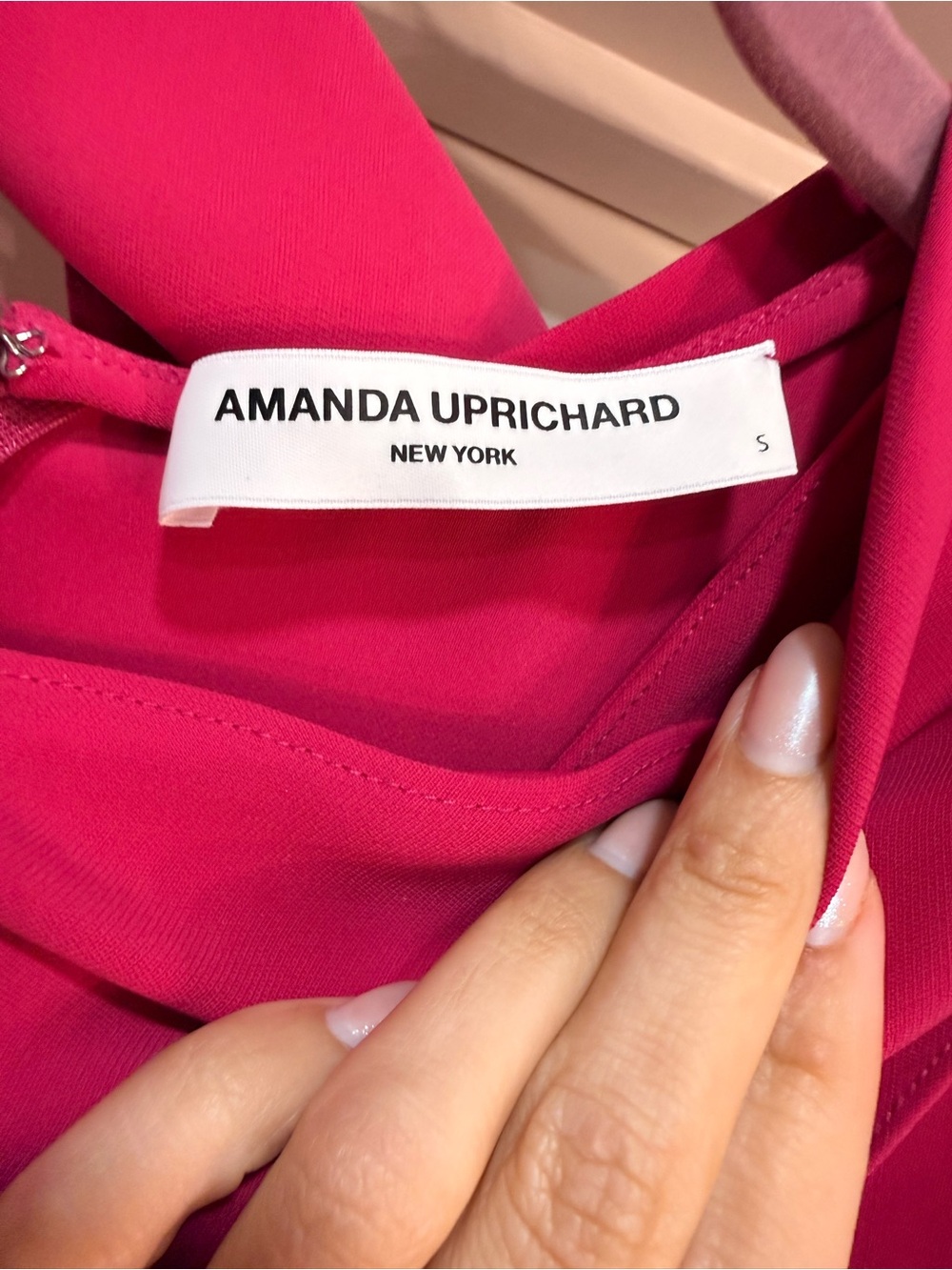 Amanda Uprichard Sleeveless Hot Pink Mini Dress with Drape Sash - Picture 2 of 2